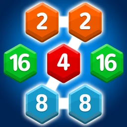六边形连接：2048合并游戏 图标